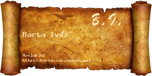 Barta Ivó névjegykártya